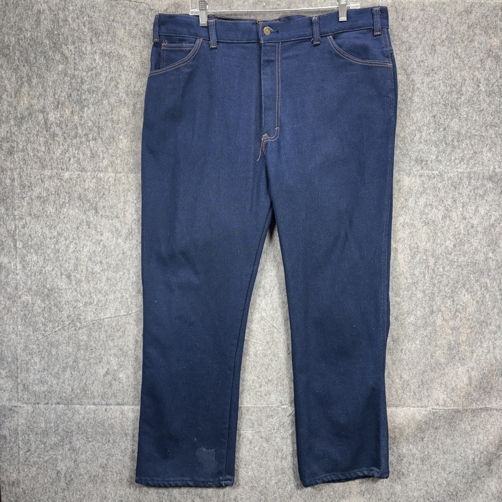 True Vintage 1970s Key Jeans Talon 42 Blue Denim Men's 38 x 29 Indigo USA
